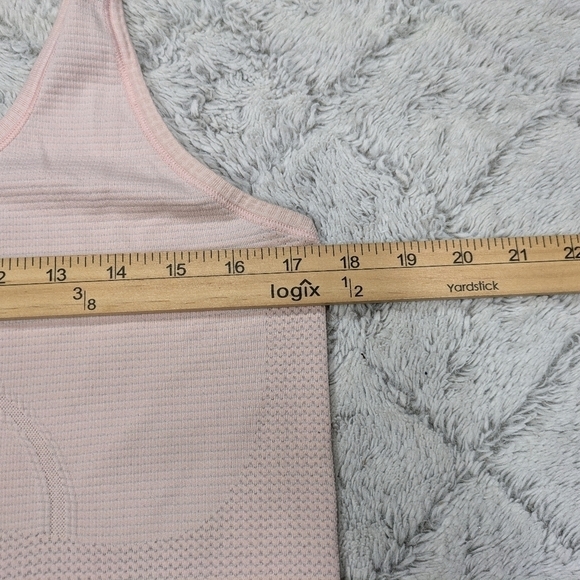 Lululemon Top Women's 10 Pink Light Swiftly Tech Racerback Tank Mesh Slim Fit - Picture 3 of 7